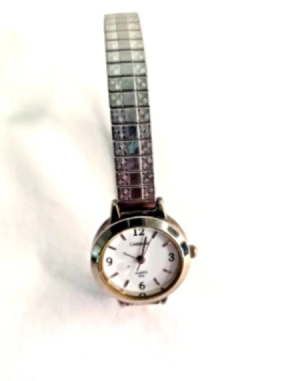 Carriage by Timex Women's Quartz Watch Silver Tone Stretch Band Runs New Battery